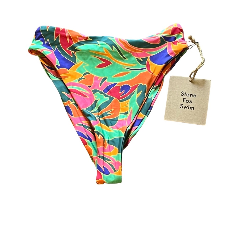 NWT stone fox swim Sumatra stained glass high waisted bikini bottoms size XS - Picture 5 of 6